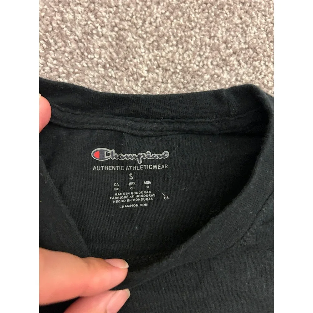 Champion T-Shirt Mens Small Black Excellent Waldos Forever Video Game Pixel Art - Picture 3 of 7
